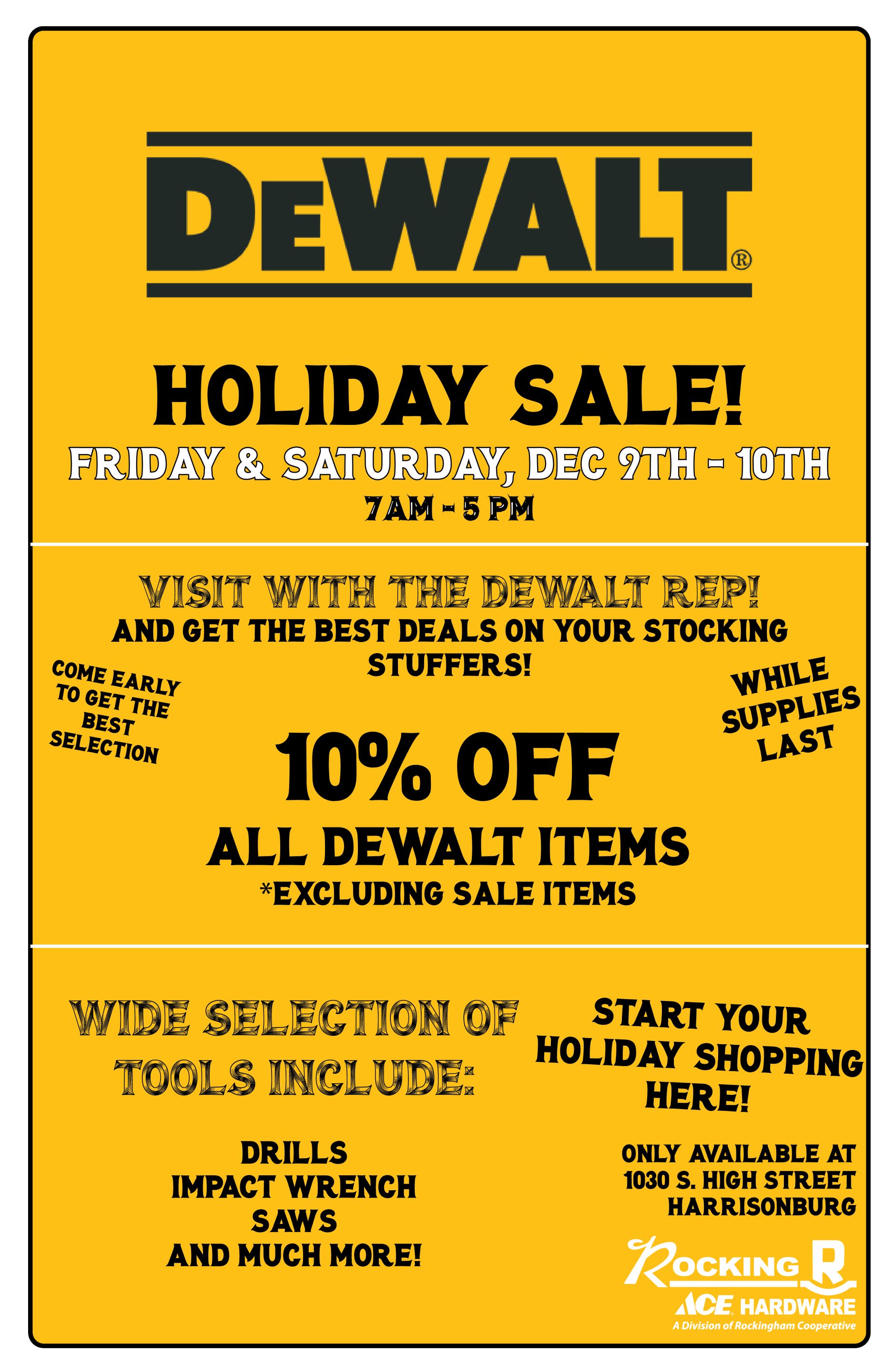 DeWalt Holiday Sale Rockingham Cooperative